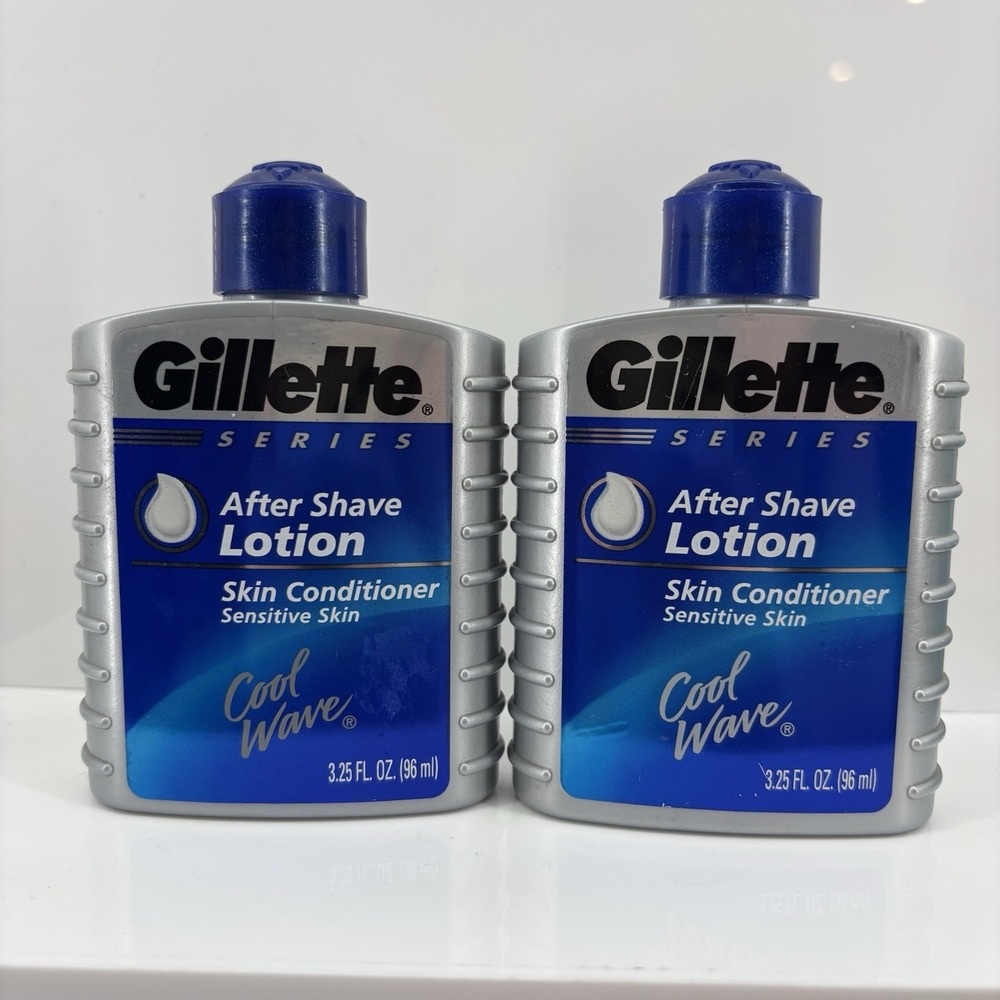 2 Gillette Serie After Shave Lotion Skin Conditioner Sensitive Cool Wave 3.25 oz